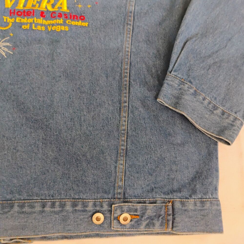 Vintage Riviera Blues Las Vegas Casino Denim Jacket Mens XL Embroidered 90s Y2K - Picture 13 of 15